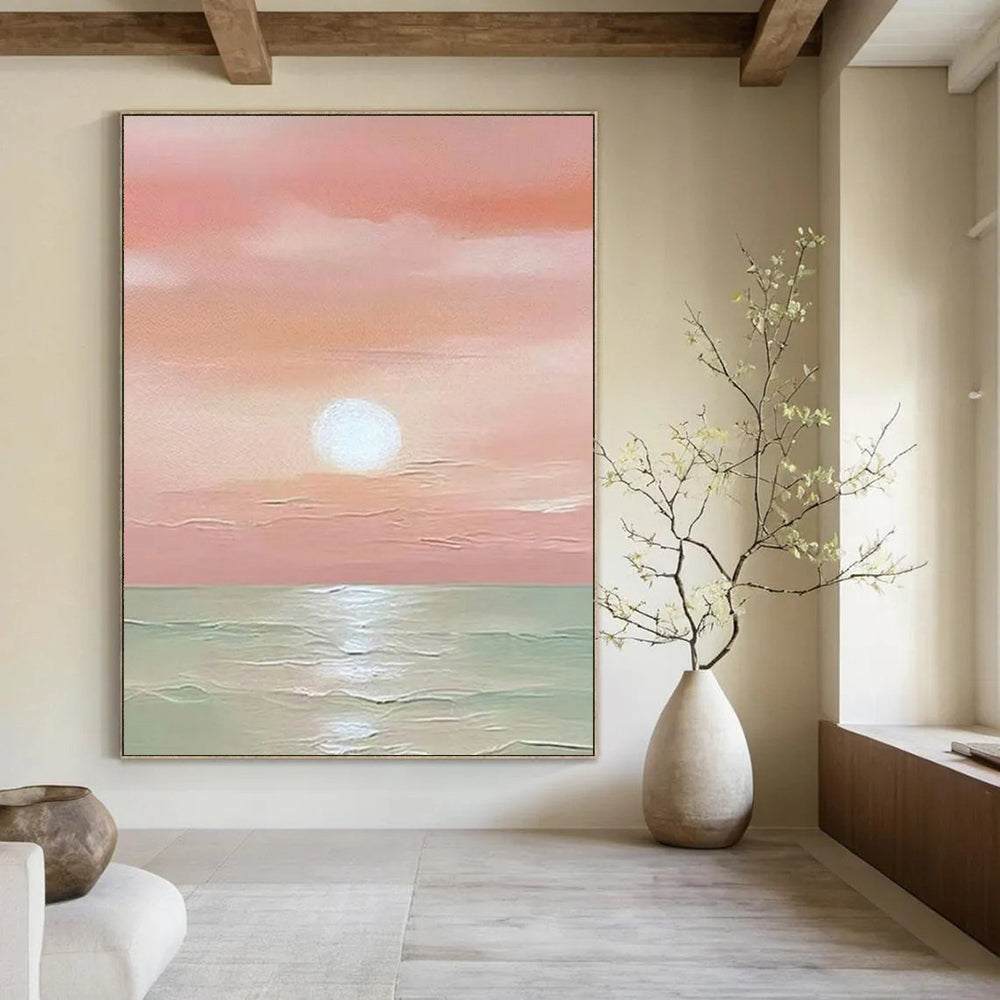 beach evening pink painting design 2
